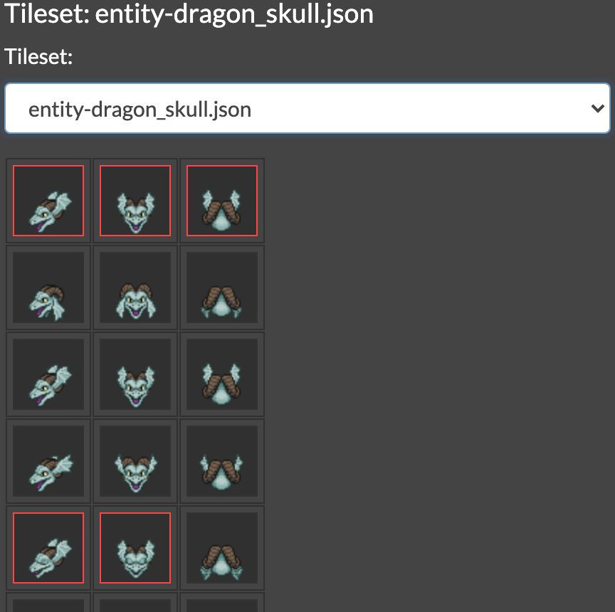 the web encoder's tileset pane